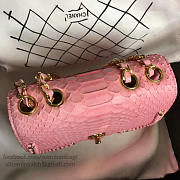 Chanel Snake Embossed Flap Shoulder Bag Pink- A98774 - 15.5x20x8 - 6