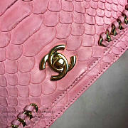 Chanel Snake Embossed Flap Shoulder Bag Pink- A98774 - 15.5x20x8 - 5