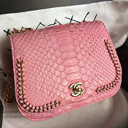 Chanel Snake Embossed Flap Shoulder Bag Pink- A98774 - 15.5x20x8 - 4