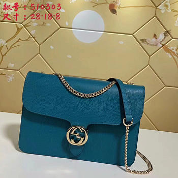 gucci gg flap shoulder bag on chain sapphire blue CohotBag 510303