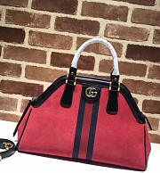 gucci re(belle) suede medium top handle bag ‎516459 red CohotBag 2018 - 6