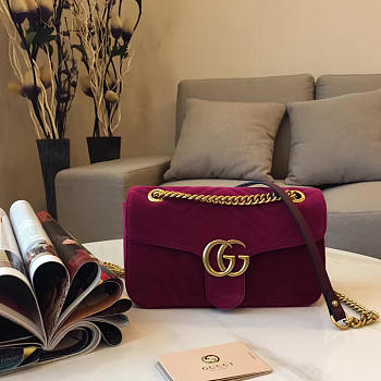 Gucci GG Marmont Velvet Mini Bag - 26cm x 15cm x 7cm