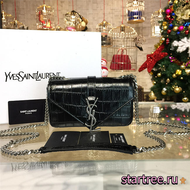 ysl monogram college in embossed crocodile shiny leather CohotBag 4776 - 1