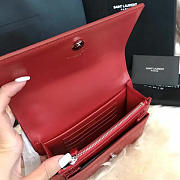 YSL Sunset Chain Wallet In Crocodile Embossed Shiny Leather Red - 17cm x 13cm x 7cm - 4