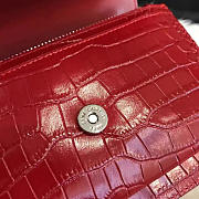 YSL Sunset Chain Wallet In Crocodile Embossed Shiny Leather Red - 17cm x 13cm x 7cm - 3