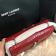 YSL Sunset Chain Wallet In Crocodile Embossed Shiny Leather Red - 17cm x 13cm x 7cm - 2