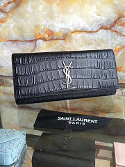 ysl monogram kate clutch in embossed crocodile shiny leather CohotBag 4963 - 4