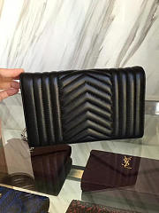 YSL| Envelop Satchel Black Silver - 22cm x 5.5cm x 13.5cm - 5