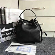 Chanel calfskin bucket bag balck a93597 vs09161 - 2