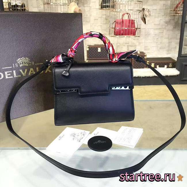 DELVAUX | calfskin mini tempete satchel black  - 1