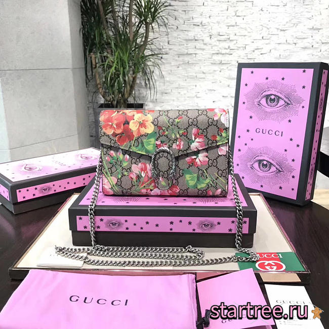 Gucci Dionysus GG Supreme Red Blooms -20x13x6cm - 1