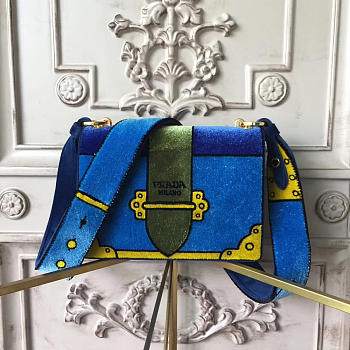 CohotBag prada cahier velvet shoulder bag blue 4319