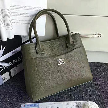 chanel calfskin large shopping bag green CohotBag a69929 vs01555