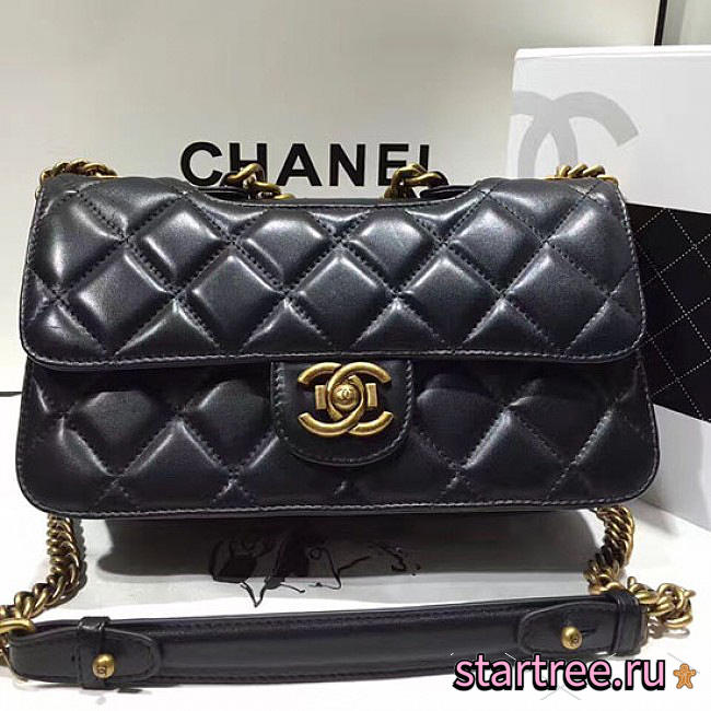 chanel quilted calfskin perfect edge bag gold black CohotBag a14041 vs02054 - 1