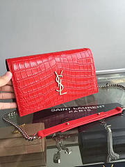 ysl monogram kate crocodile embossed shiny leather CohotBag 5024 - 5