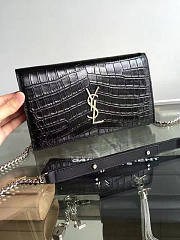 ysl monogram kate crocodile embossed shiny leather CohotBag 5028 - 5