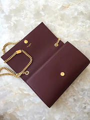 YSL Monogram Kate With Red Wine Gold Tassel -24cm x 14cm x 4.5cm - 4