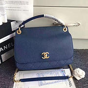 chanel grained calfskin large top handle flap bag blue CohotBag a93757 vs02159 - 1