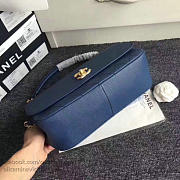 chanel grained calfskin large top handle flap bag blue CohotBag a93757 vs02159 - 2