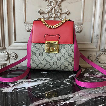 Gucci gg leather padlock backpack