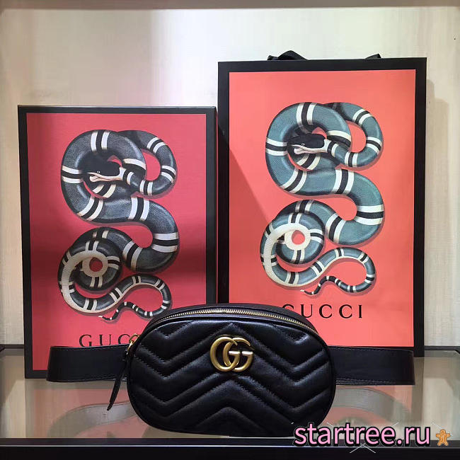 Gucci GG Cortex Marmont Black- 18cm x 11cm x 5cm - 1