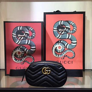 Gucci GG Cortex Marmont Black- 18cm x 11cm x 5cm