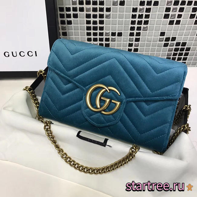 Gucci GG Marmont Matelasse Blue - 20x13x6cm - 1