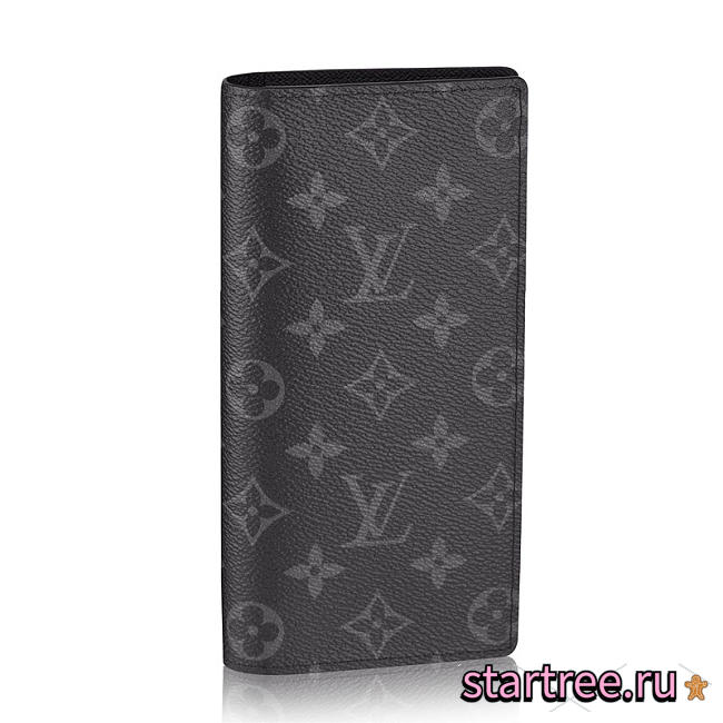 Louis Vuitton Brazza Wallet Monogram Eclipse Canvas/ M61697 / 19cm x 10cm  - 1