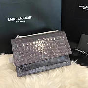 ysl sunset chain wallet in crocodile embossed shiny leather 4829 - 1