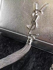 ysl kate cain wallet with tassel in crinkled metallic leather CohotBag 5003 - 3