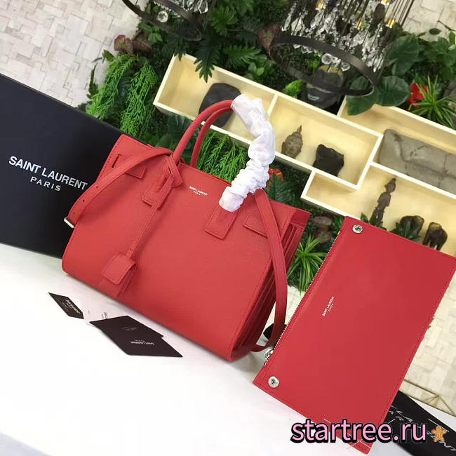 ysl sac de jour in grained leather red CohotBag 5135 - 1