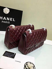 Chanel Lambskin Leather Flap Bag Wine Red Gold/Silver 30cm - 6