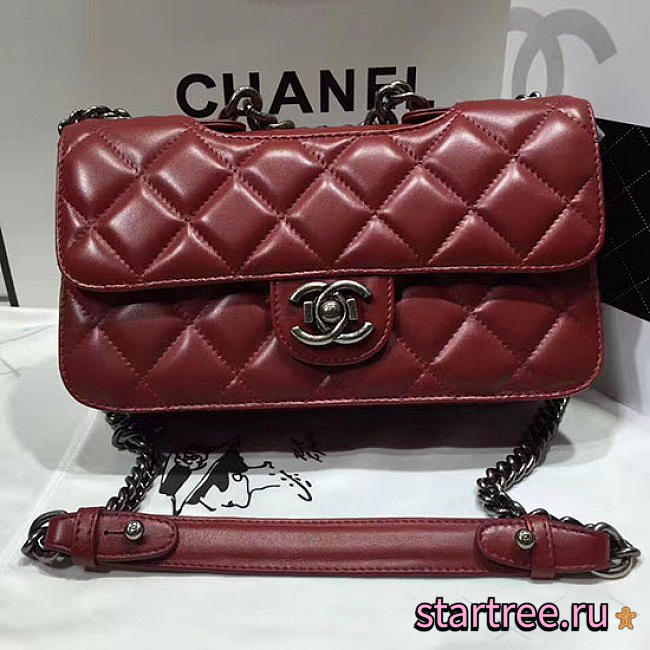chanel quilted calfskin perfect edge bag red silver CohotBag a14041 vs01256 - 1