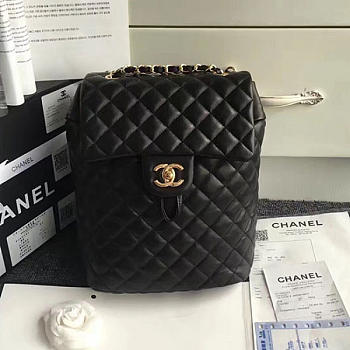 chanel caviar quilted lambskin backpack black gold hardware CohotBag 170302 vs04228