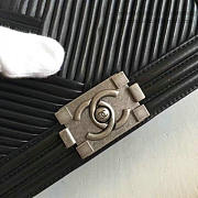 Chanel Medium Chevron Lambskin Quilted Boy Bag Black A13044 - 5
