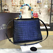 DELVAUX | mm brillant satchel crocodile embossed leather black 1472 - 4