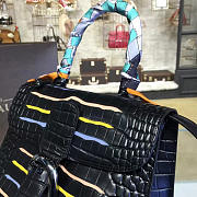 DELVAUX | mm brillant satchel crocodile embossed leather black 1472 - 2