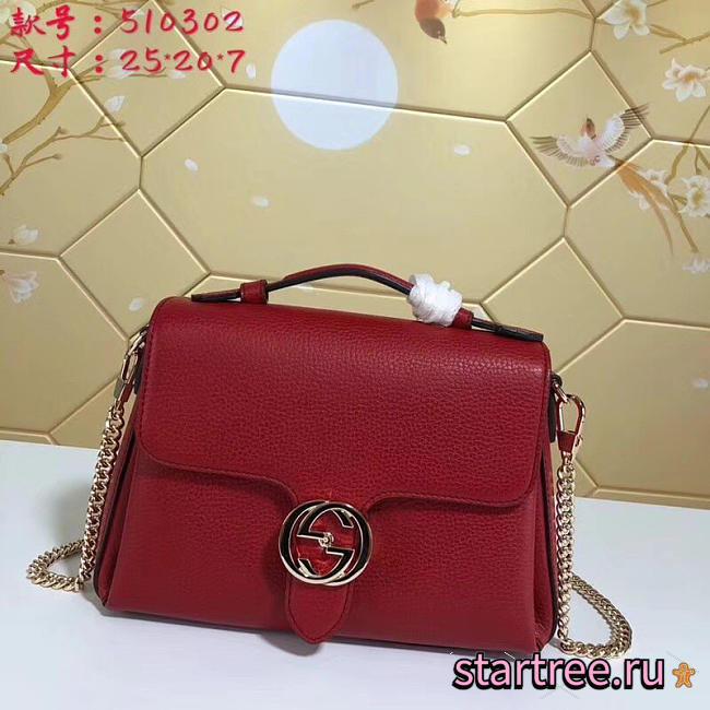 gucci gg flap shoulder bag on chain red CohotBag 5103032 - 1