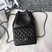 Chanel Large Lambskin Drawstring Backpack In Seoul Bag Black - 1