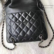 Chanel Large Lambskin Drawstring Backpack In Seoul Bag Black - 5