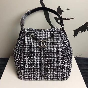 Chanel black/white tweed bucket bag CohotBag a13042 vs05802