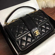 Chanel Quilted Lambskin Gold-Tone Metal Flap Bag Black- A91365 - 25.5x16x7.5cm - 1