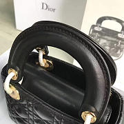 Christian Lady Dior Mini Bag Black-17cm*15cm*5cm - 5