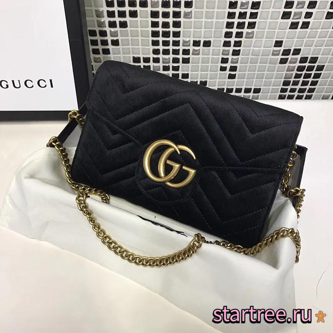 Gucci GG Marmont Matelasse Black Leather - 20x13x6cm - 1