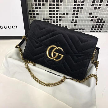 Gucci GG Marmont Matelasse Black Leather - 20x13x6cm
