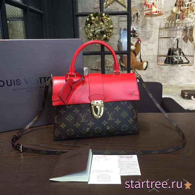 Louis Vuitton monogram CohotBag  one handle flap bag mm red 3296 - 1