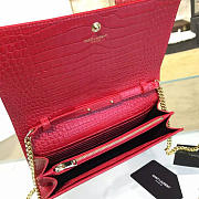 ysl monogram kate crocodile embossed shiny leather red CohotBag 4763 - 6