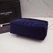 YSL Loulou Monogram Quilted Velvet Blue Large Bag – 23cm - 6