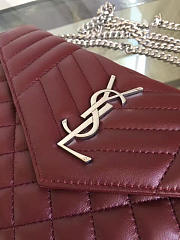 YSL| Envelop Satchel Wine Red - 22cm x 5.5cm x 13.5cm - 5