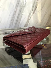 YSL| Envelop Satchel Wine Red - 22cm x 5.5cm x 13.5cm - 6